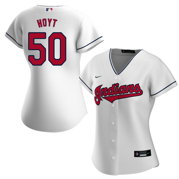 Nike Women #50 James Hoyt Cleveland Indians Baseball Jerseys Sale-White